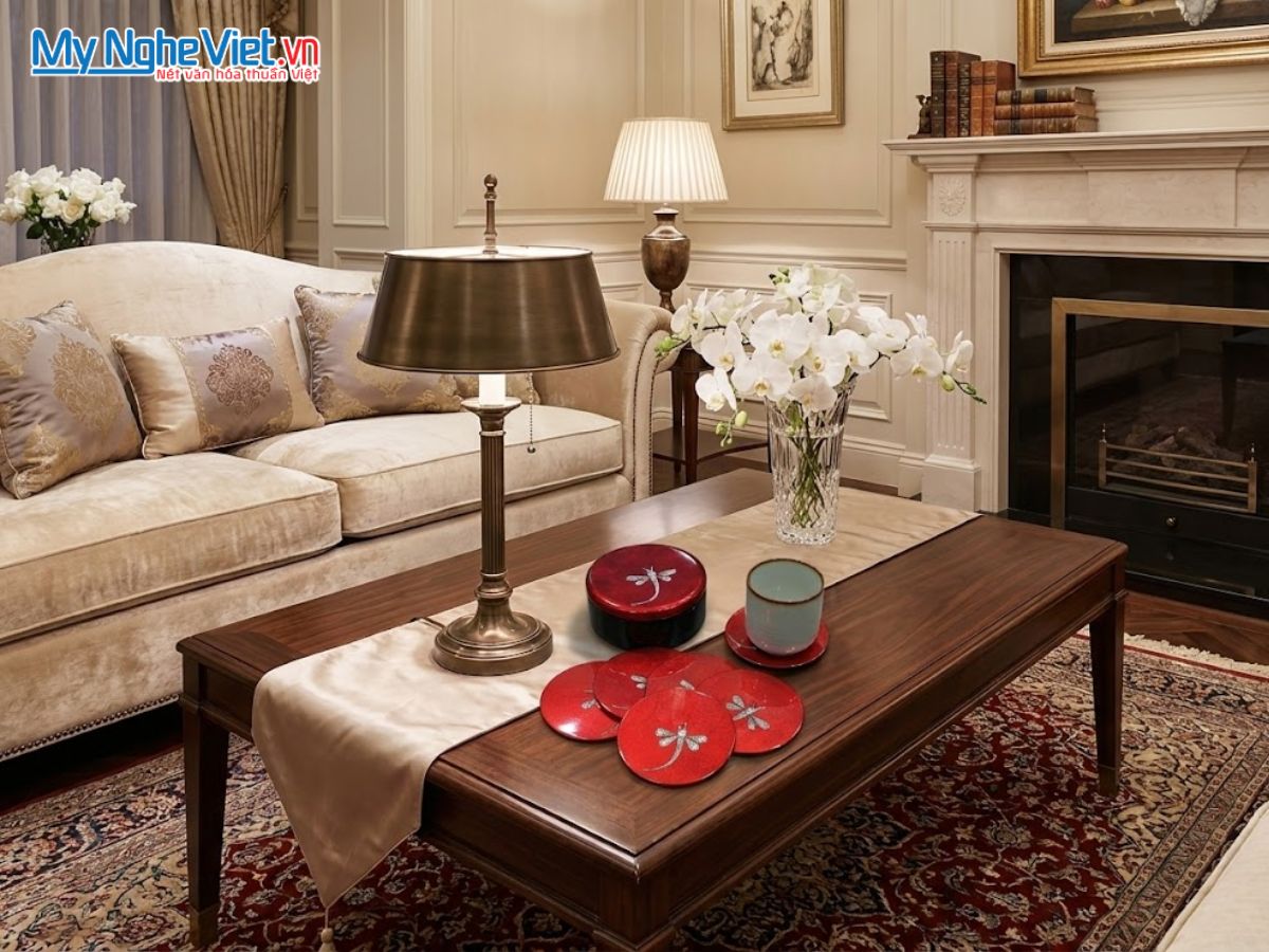 Đế Lót Ly tròn cẩn Chuồn Chuồn nền đỏ D11xH5cm DLL10-1