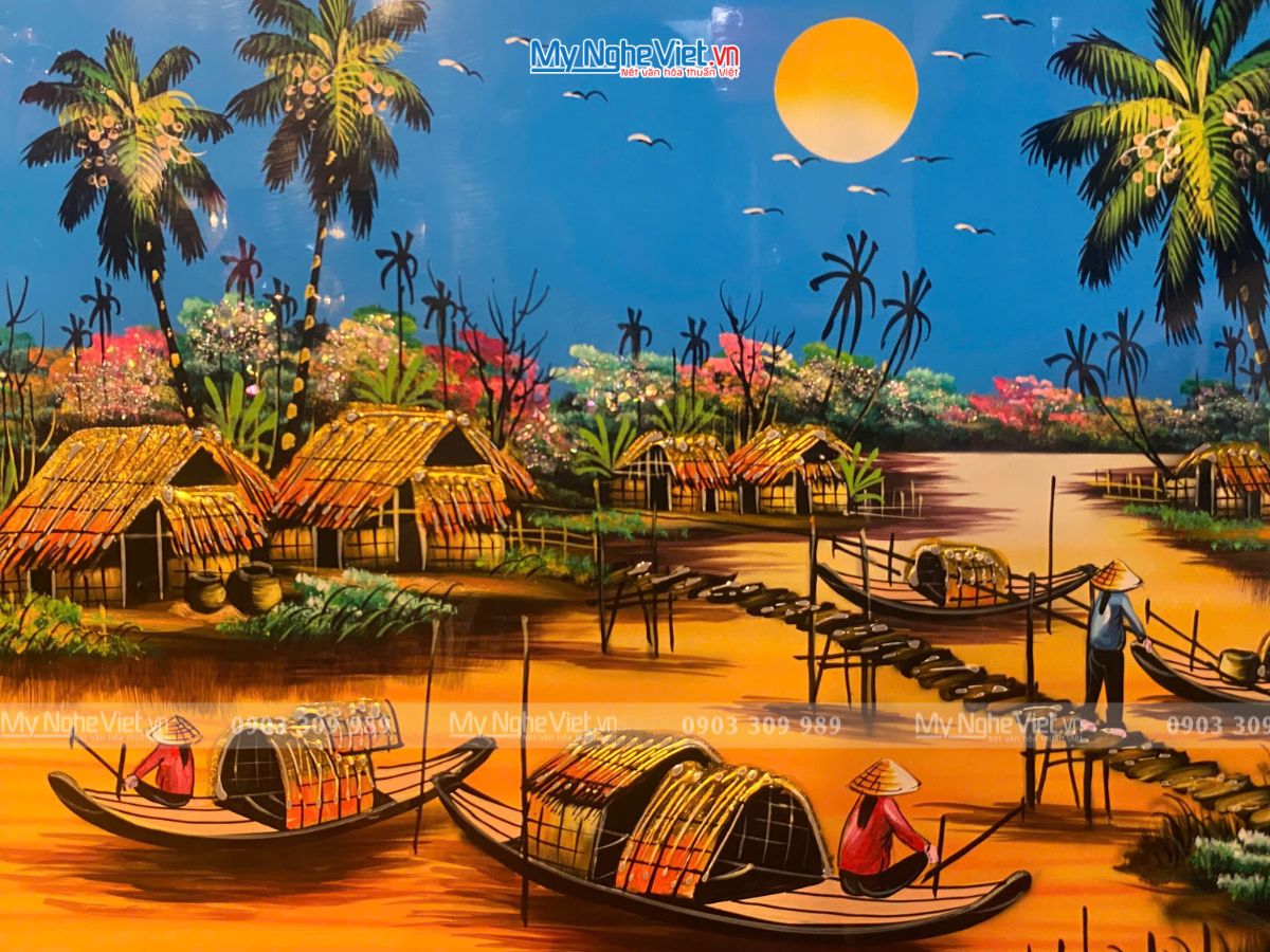 Tranh sơn mài đồng quê đủ mẫu 40x60cm KSM 50x70cm TSM46KSM-01-2