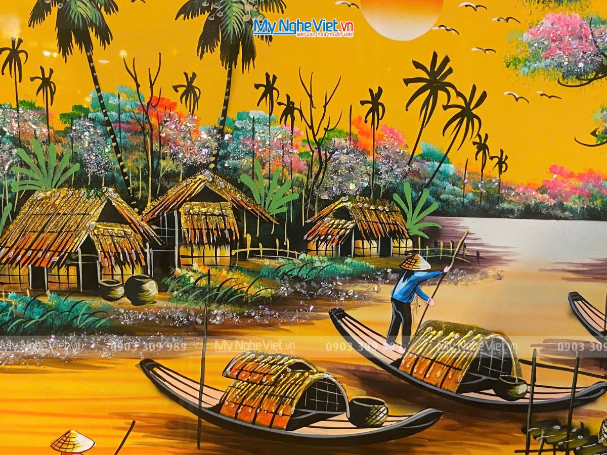 Tranh sơn mài đồng quê đủ mẫu 40x60cm KSM 50x70cm TSM46KSM-01-3