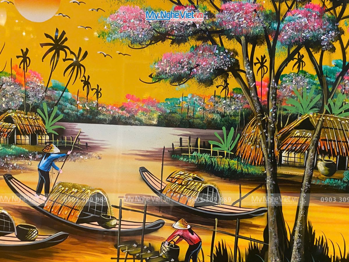 Tranh sơn mài đồng quê đủ mẫu 40x60cm KSM 50x70cm TSM46KSM-01-3