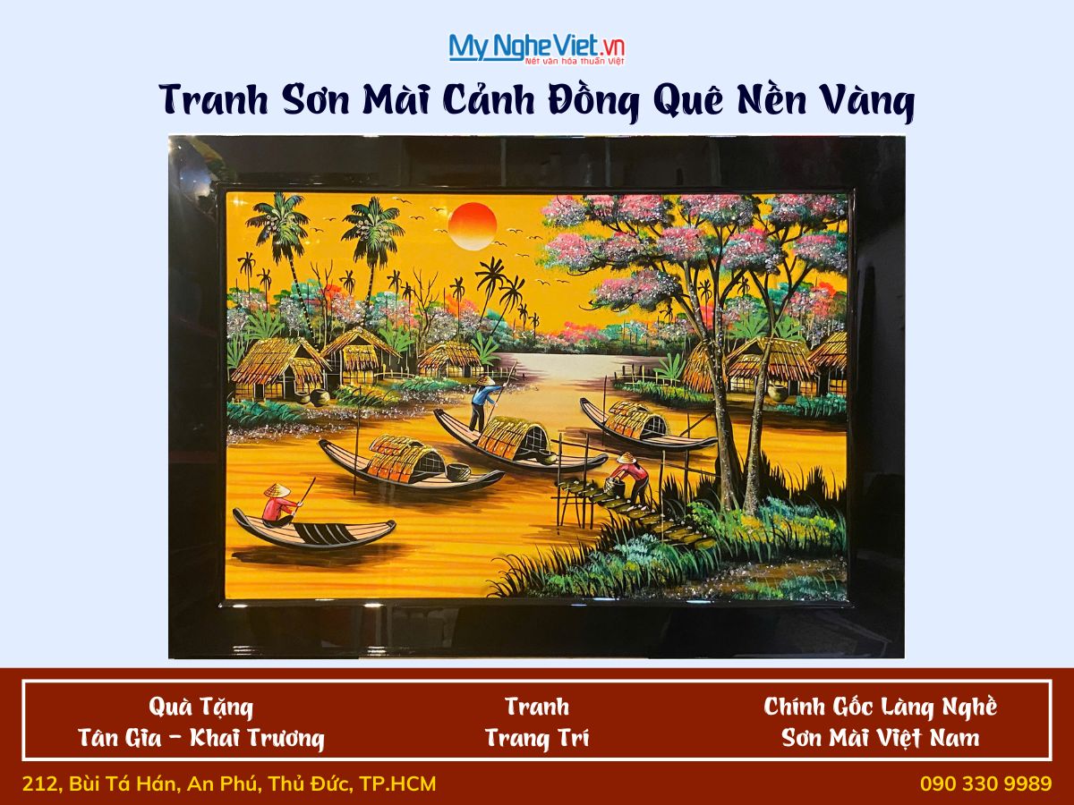 Tranh sơn mài đồng quê đủ mẫu 40x60cm KSM 50x70cm TSM46KSM-01-3