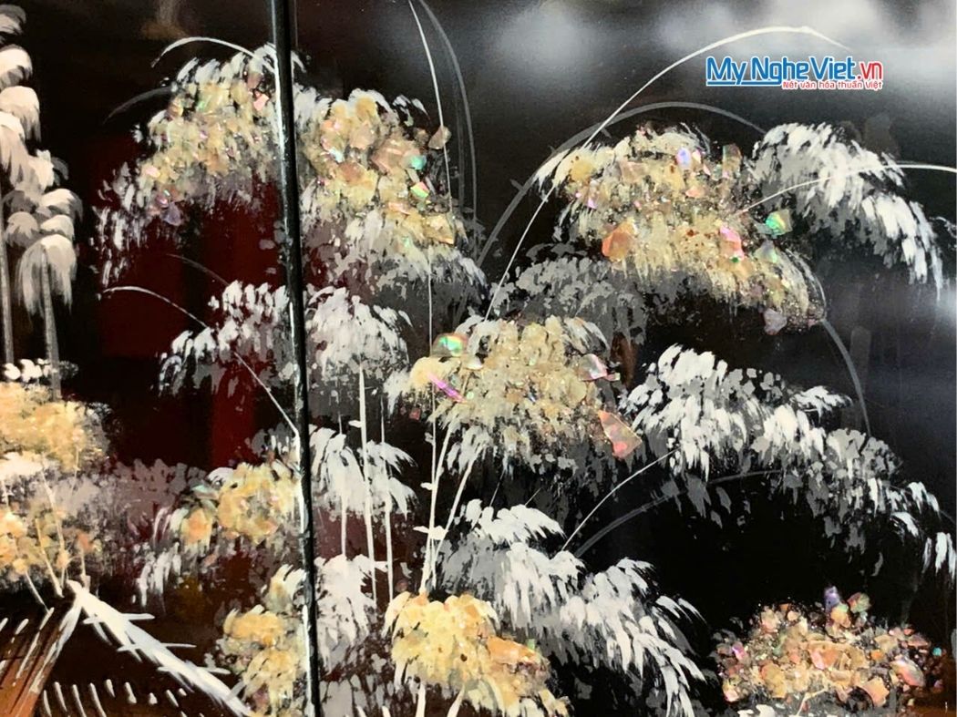 Bộ Tranh Sơn Mài Đồng Quê Trắng Đen TSM13