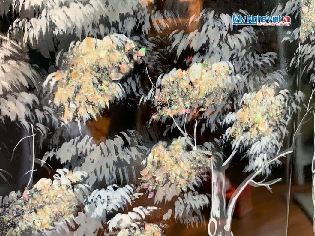 Bộ Tranh Sơn Mài Đồng Quê Trắng Đen TSM13-1