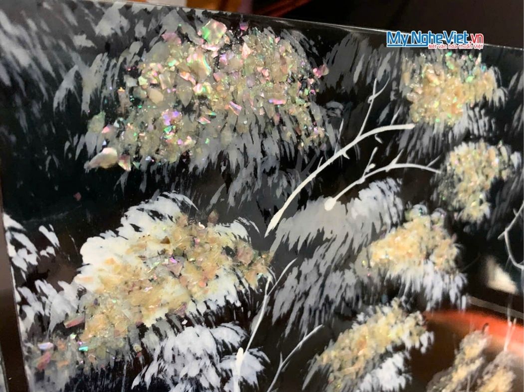 Bộ Tranh Sơn Mài Đồng Quê Trắng Đen TSM21