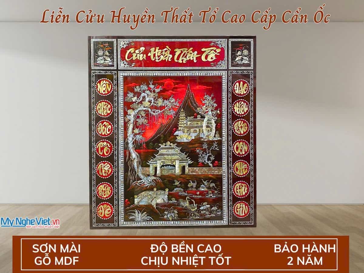 Liễn Thờ Cửu Huyền Thất Tổ Cao Cấp Cẩn Ốc SMA195-2.1-2