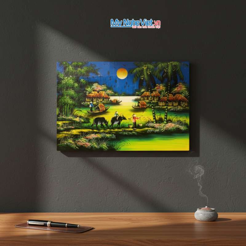 Tranh Sơn Mài Đồng Quê Nhiều Mẫu Hàng Cao Cấp 40x60 – MNV-TSM46_08