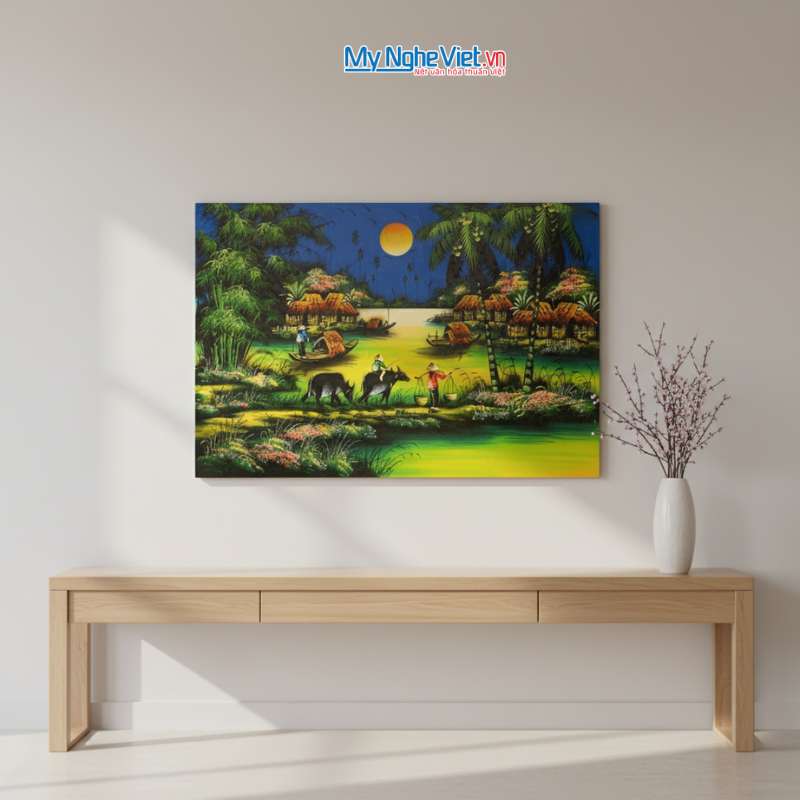 Tranh Sơn Mài Đồng Quê Nhiều Mẫu Hàng Cao Cấp 40x60 – MNV-TSM46_08