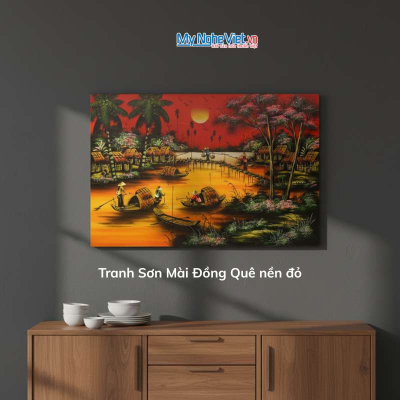 Tranh Sơn Mài Đồng Quê Nhiều Mẫu Hàng Cao Cấp 40x60 – MNV-TSM46_09