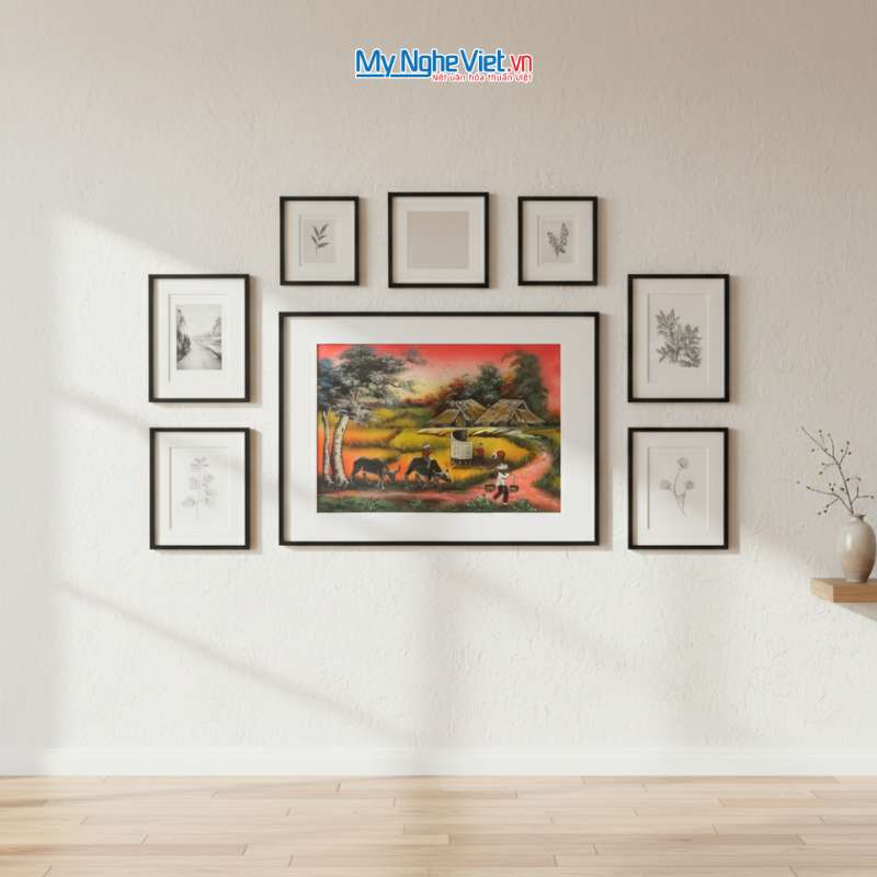 Phối cảnh trang trí thực tế (khung chỉ mang tính minh họa)