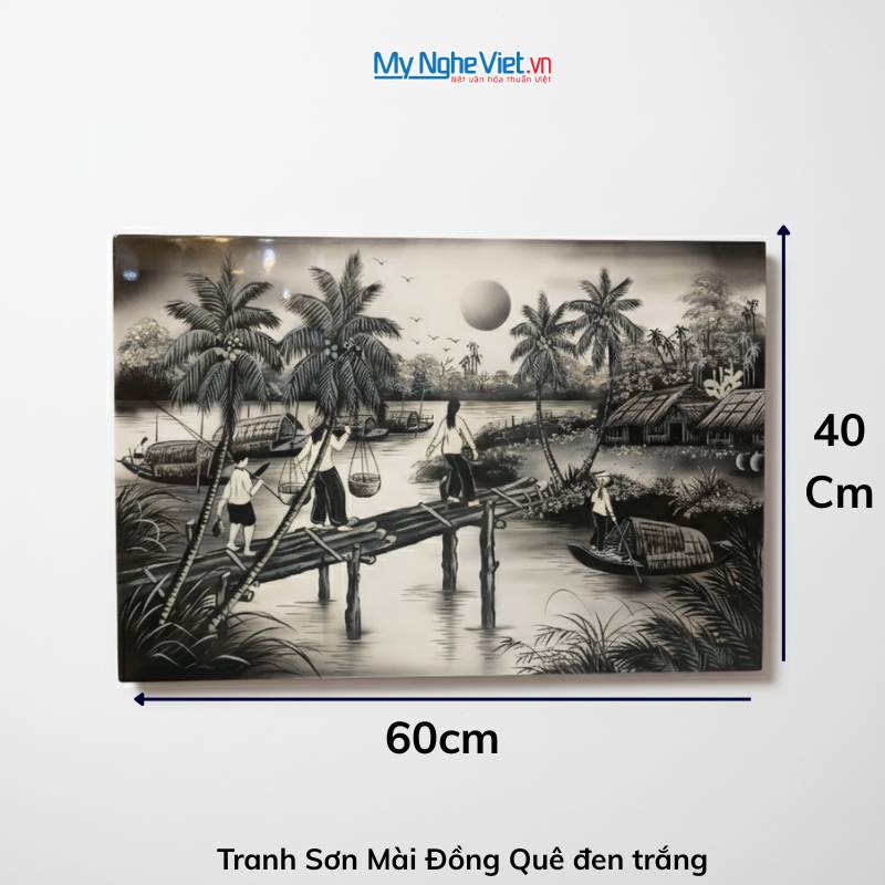 Tranh Sơn Mài Đồng quê nhiều mẫu hàng cao cấp 40x60 MNV-TSM46_04