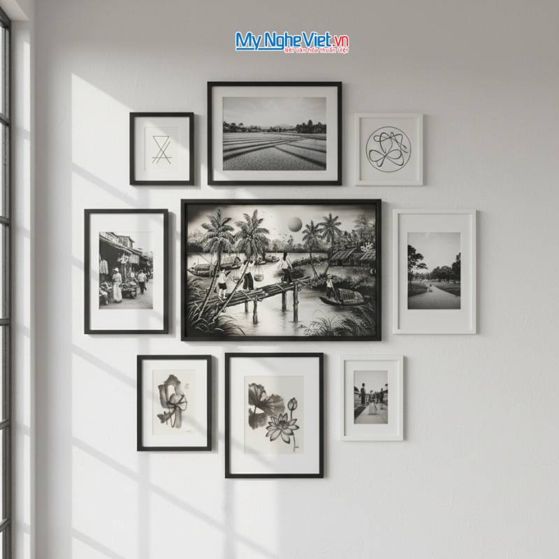 Tranh Sơn Mài Đồng quê nhiều mẫu hàng cao cấp 40x60 MNV-TSM46_04