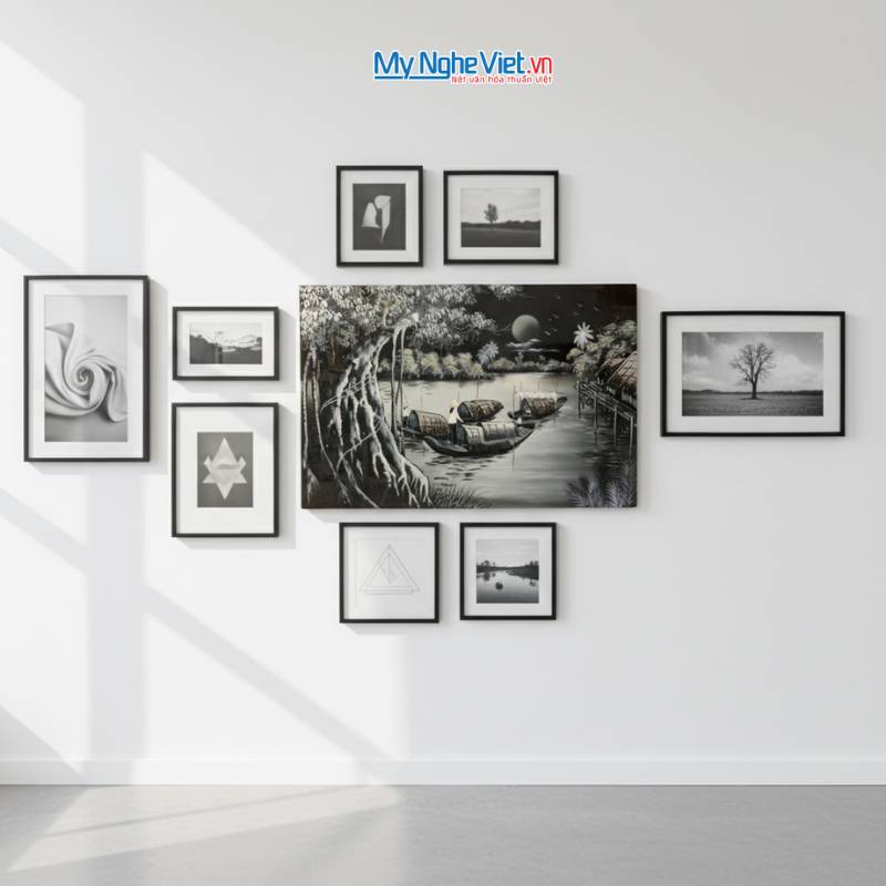 Tranh Sơn Mài Đồng quê nhiều mẫu hàng cao cấp 40x60 MNV-TSM46_05