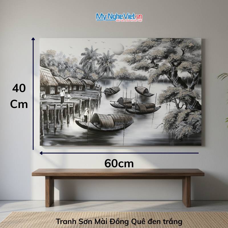 Tranh Sơn Mài Đồng quê nhiều mẫu hàng cao cấp 40x60 MNV-TSM46_06