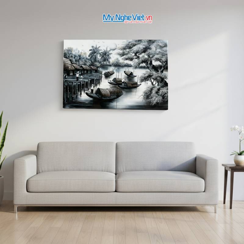 Tranh Sơn Mài Đồng quê nhiều mẫu hàng cao cấp 40x60 MNV-TSM46_06