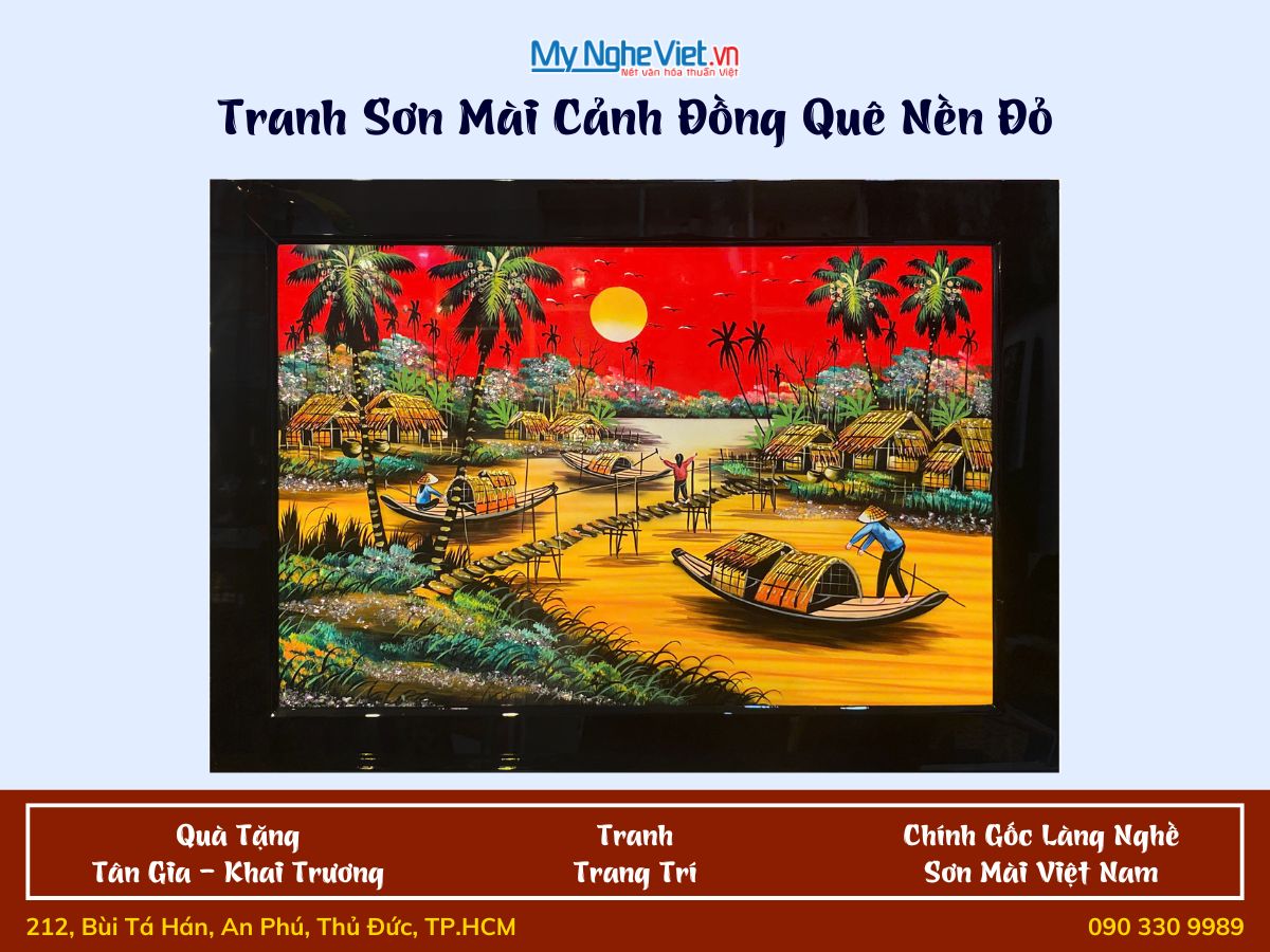 	Tranh sơn mài đồng quê đủ mẫu 40x60cm KSM 50x70cm TSM46KSM-01