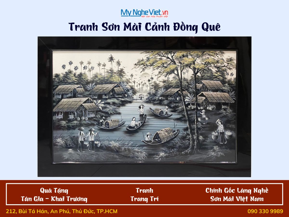 Tranh sơn mài đồng quê đủ mẫu 40x60cm KSM 50x70cm TSM46KSM-01-4