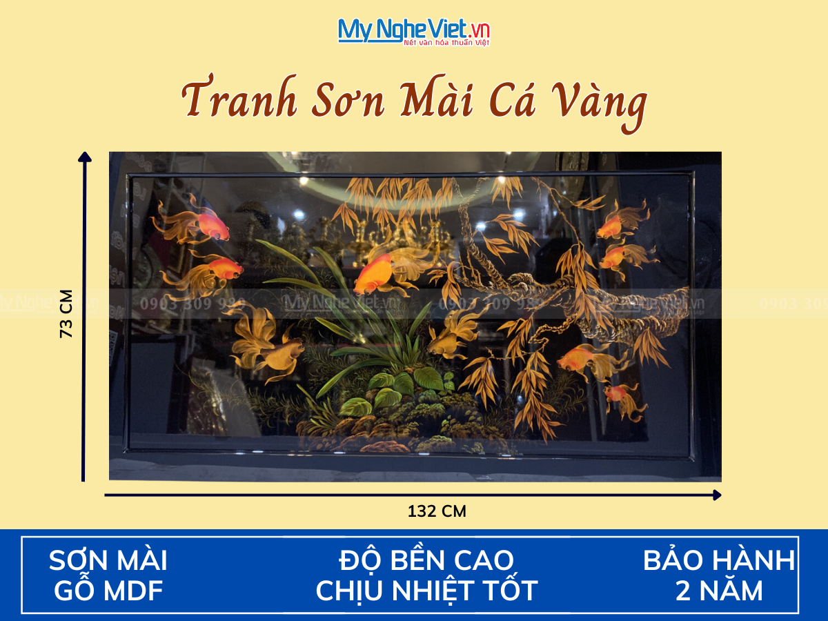 Tranh sơn mài cá vàng TSM7136-1