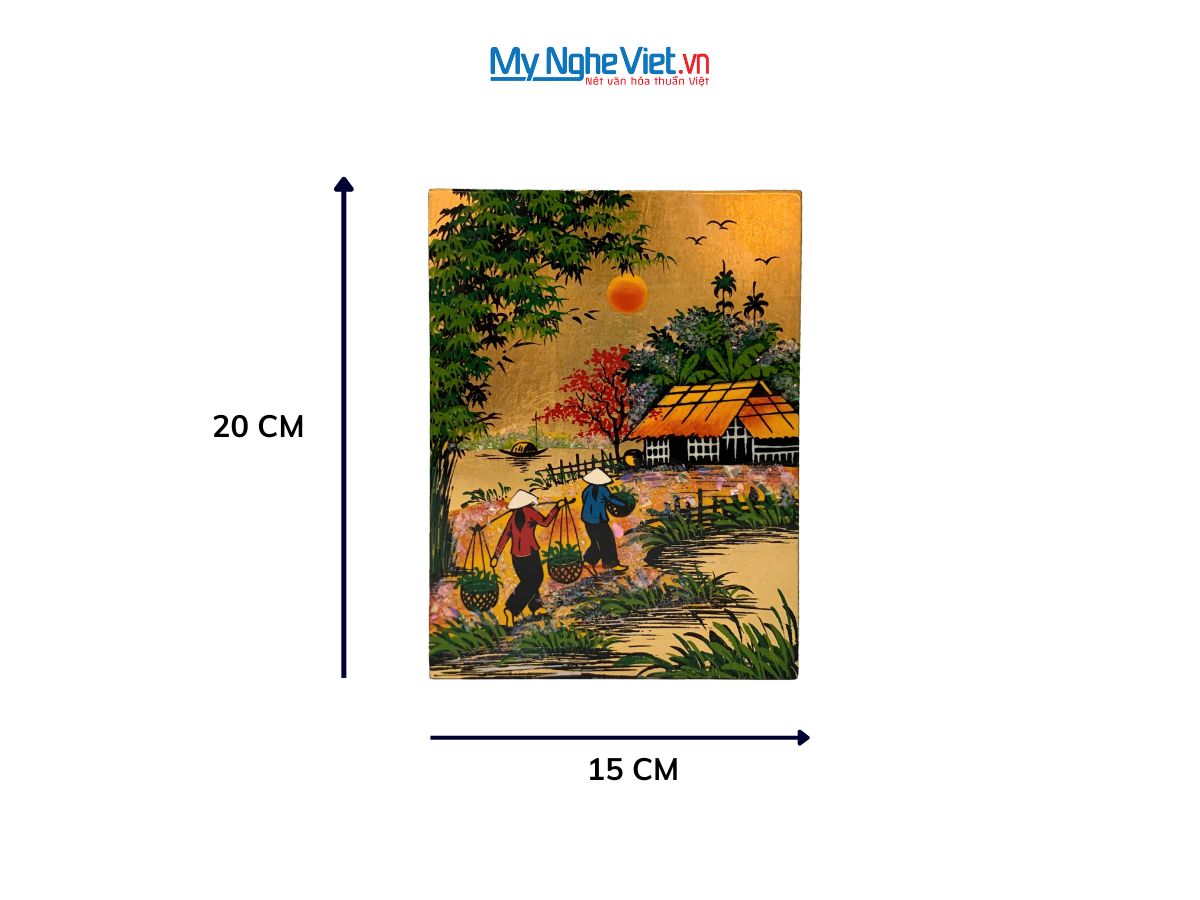 Tranh Sơn Mài Đồng Quê Dát Vàng Nhiều Mẫu TSM231/1