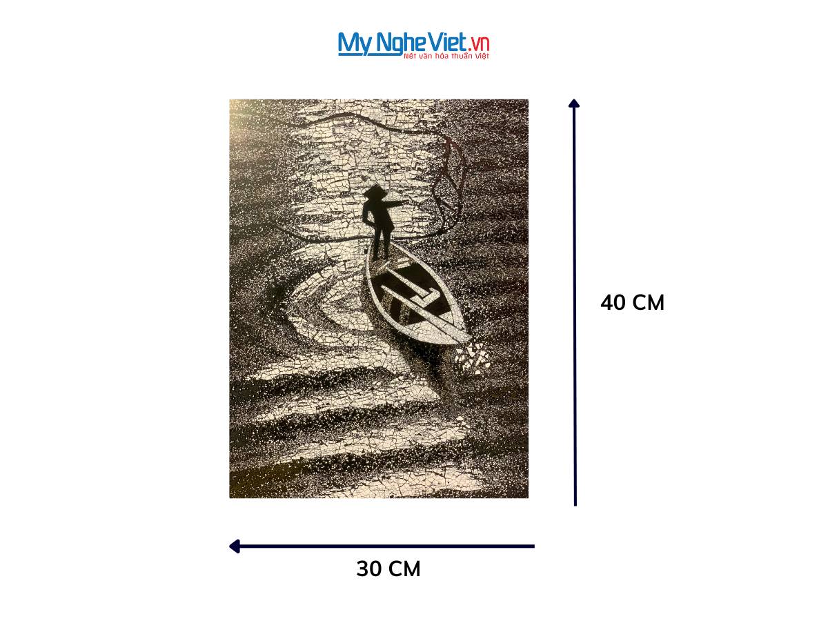 Tranh sơn mài đồng quê cẩn vỏ trứng TSM345.7