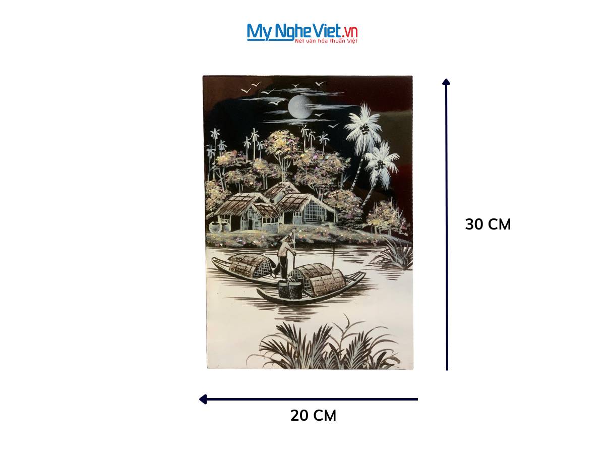Tranh Sơn Mài Đồng Quê đen trắng TSM235-1.1.3