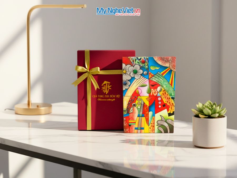 Tranh Sơn Mài Picasso 20x30cm nhiều mẫu và hộp quà tặng cao cấp SMA373