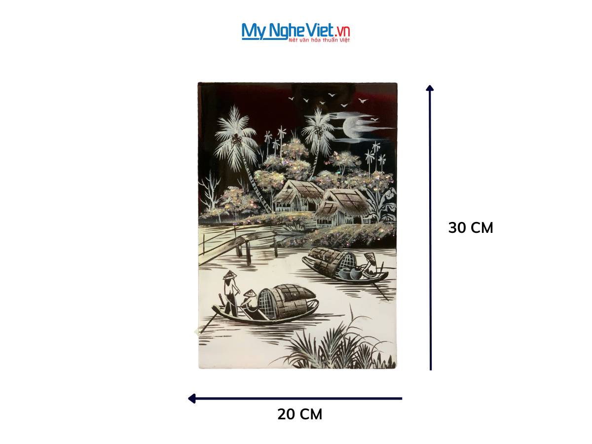 Tranh Sơn Mài Đồng Quê đen trắng TSM235-1.1.2