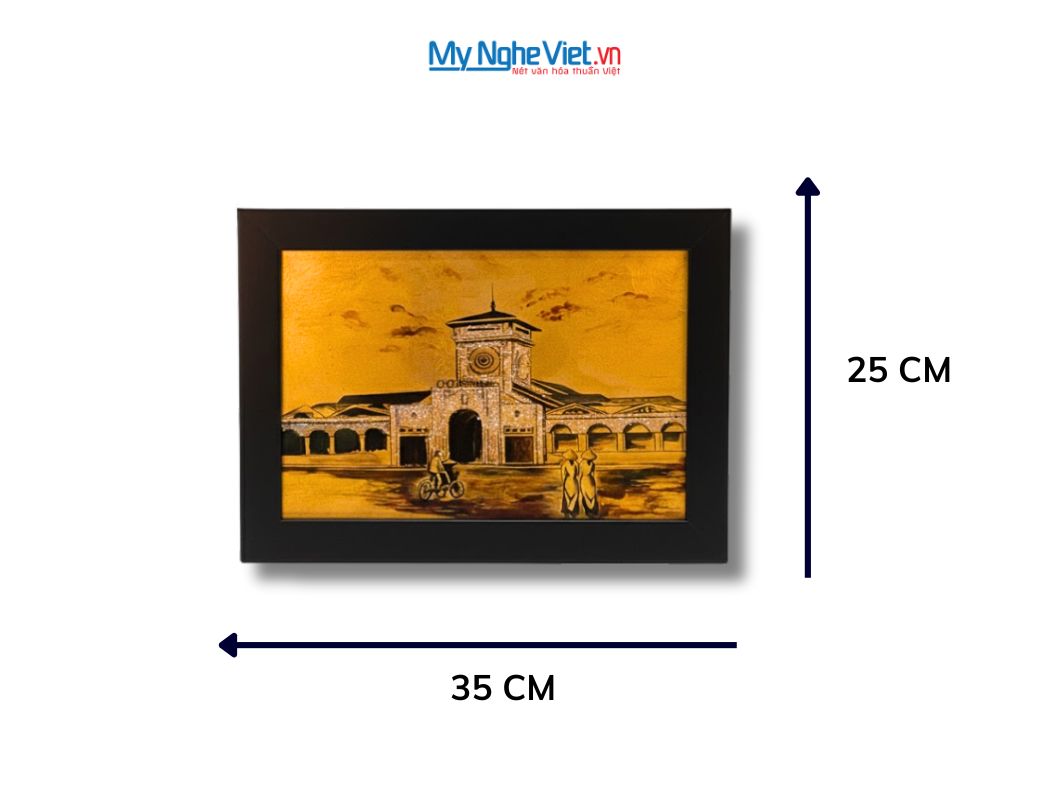 Tranh Sơn Mài Vẽ Chợ Bến Thành tsm2535