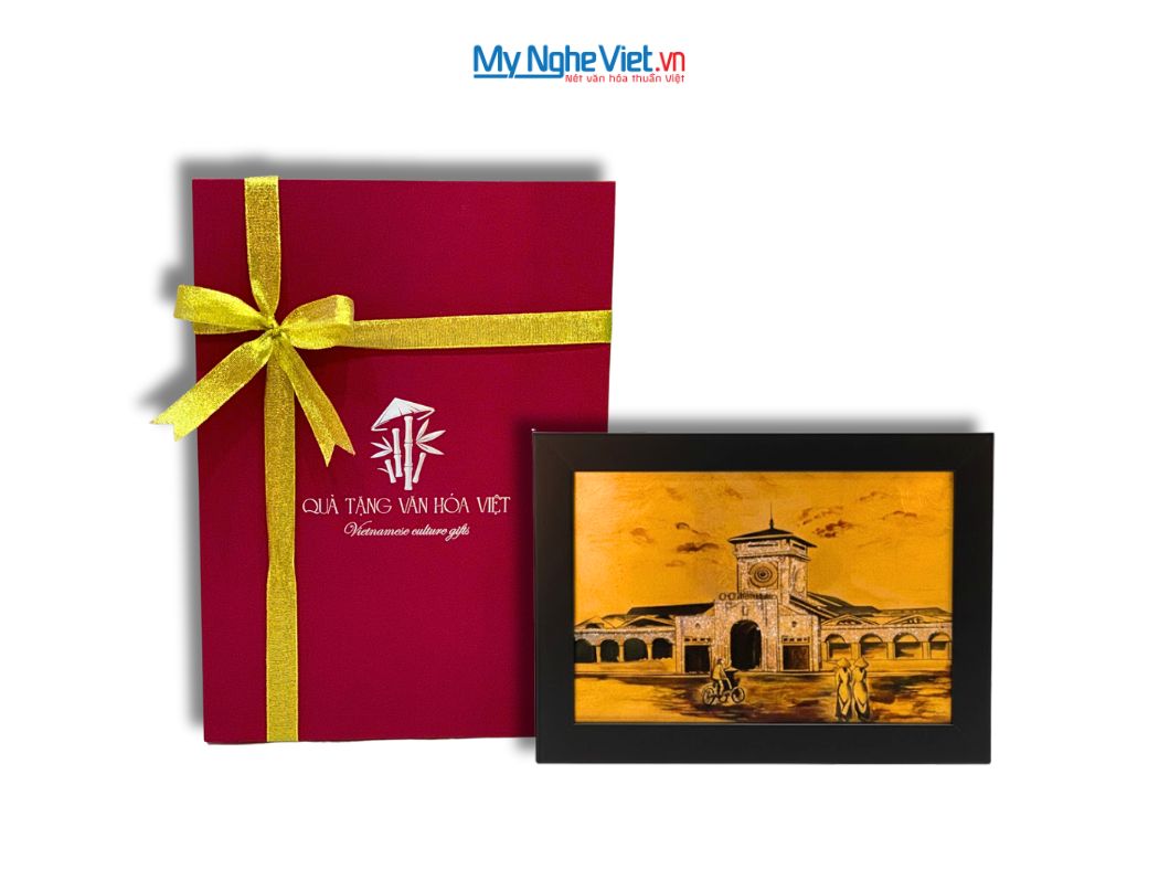 Tranh Sơn Mài Vẽ Chợ Bến Thành tsm2535