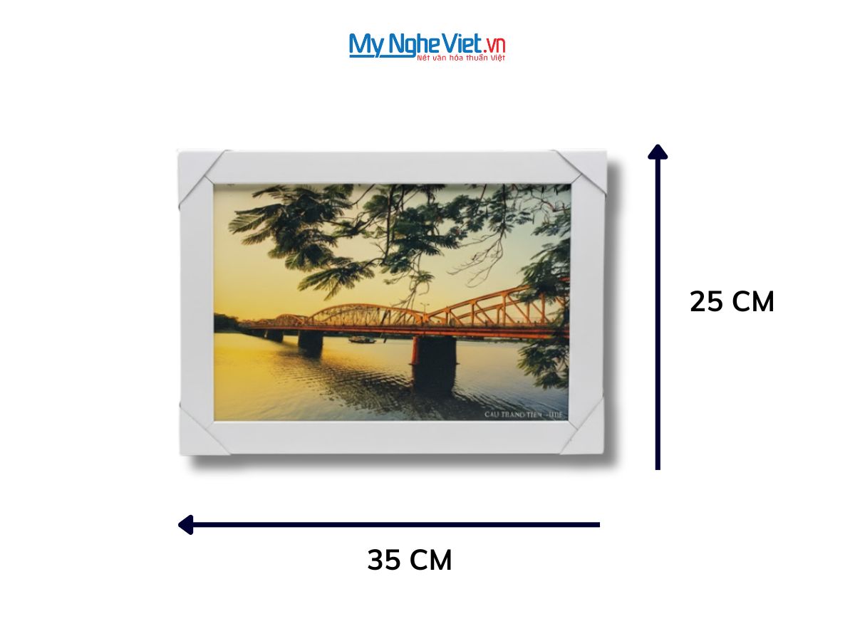 Bộ tranh sơn mài phong cảnh Việt Nam và khung trắng TSM20305/khung