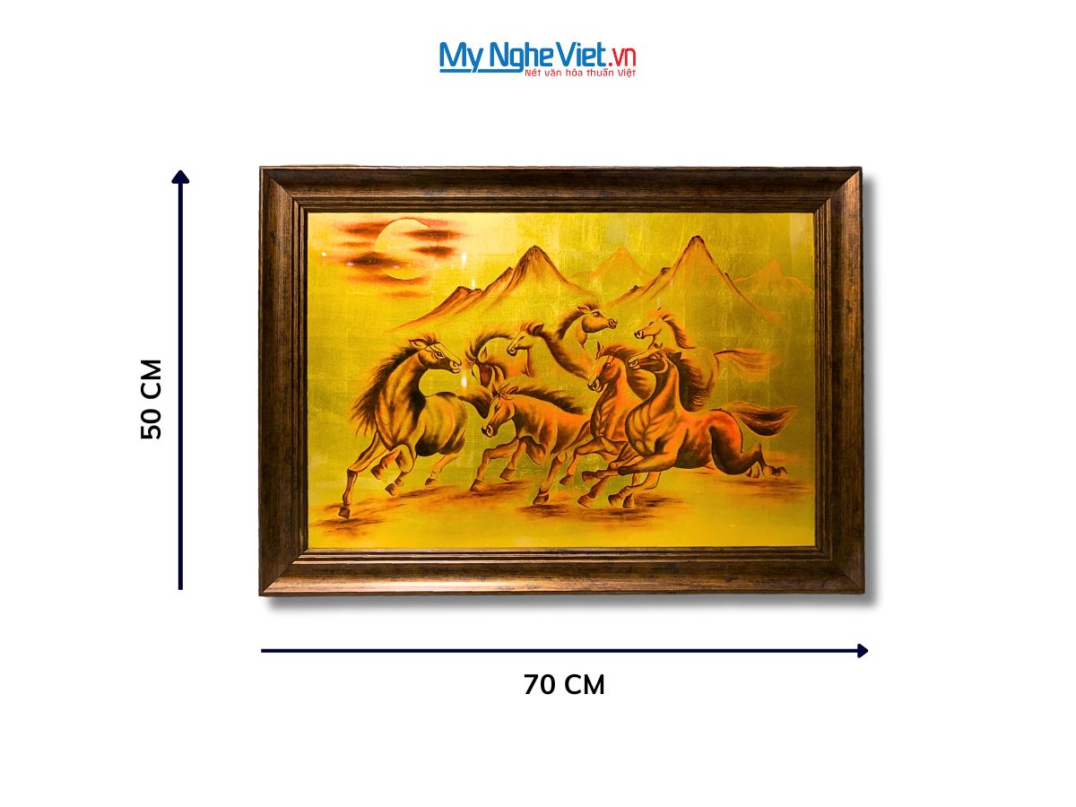 Tranh sơn mài mã đáo dát vàng TSMDH468-3.2