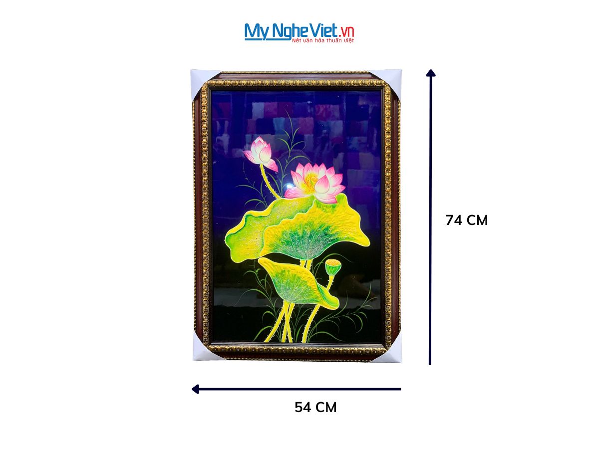 Tranh sơn mài hoa sen đắp nổi TSM571-1.7