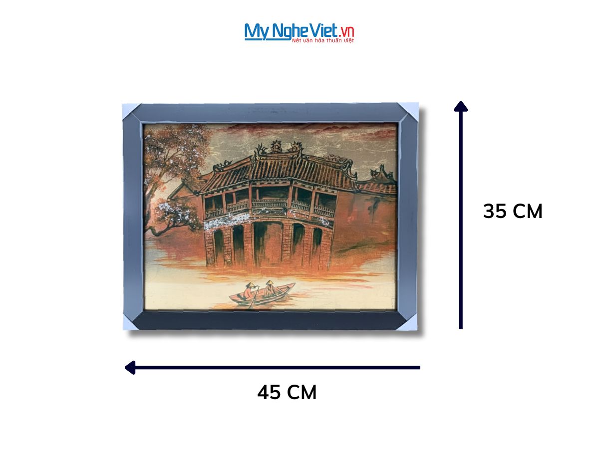 Tranh dát vàng vẽ Chùa Cầu TSM3545-2.0