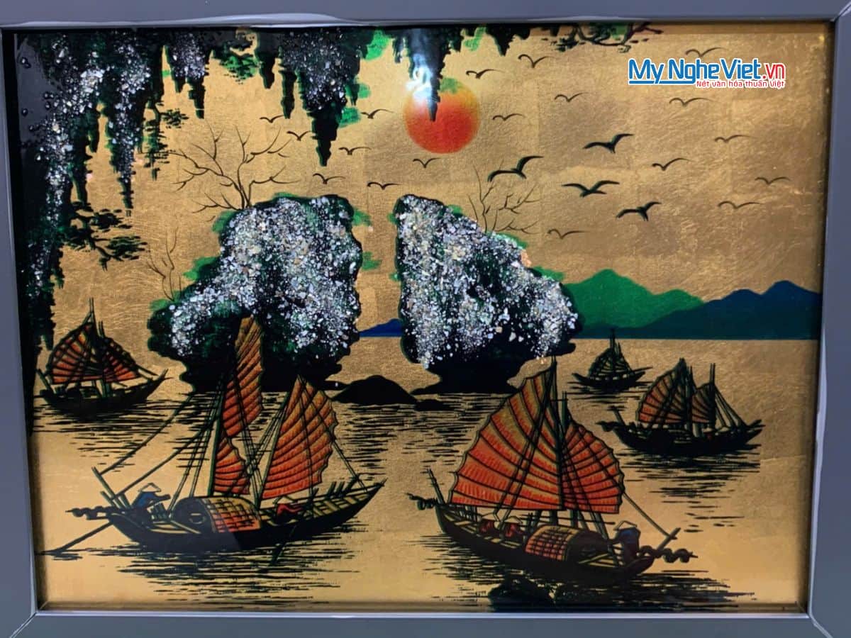 Tranh sơn mài vẽ Vịnh Hạ Long TSM3545-1.18