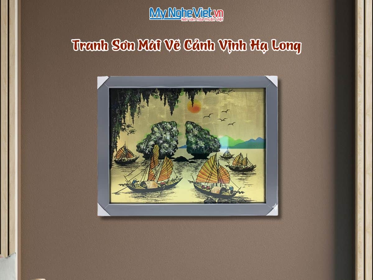 Tranh dát bạc vẽ Vịnh Hạ Long TSM3545-1.3