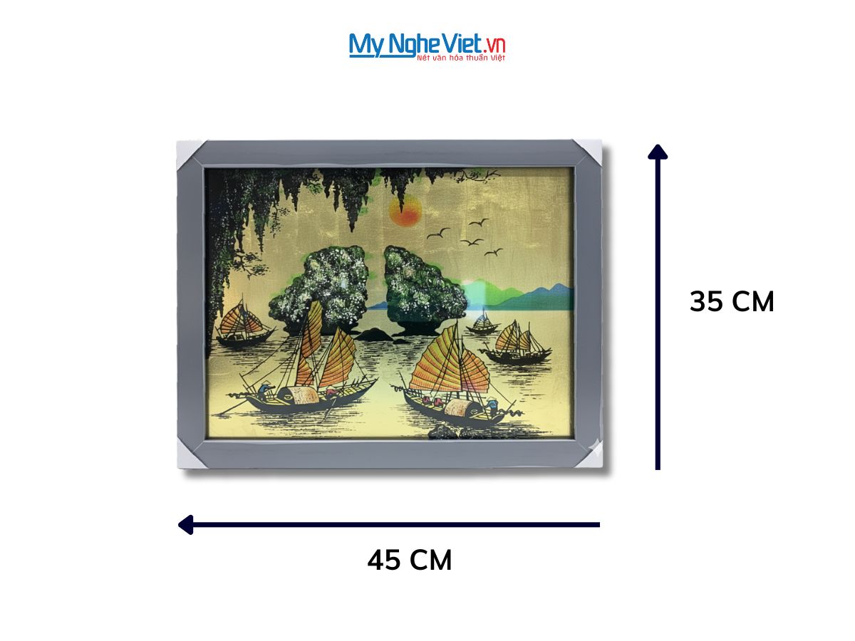 Tranh dát bạc vẽ Vịnh Hạ Long TSM3545-1.3