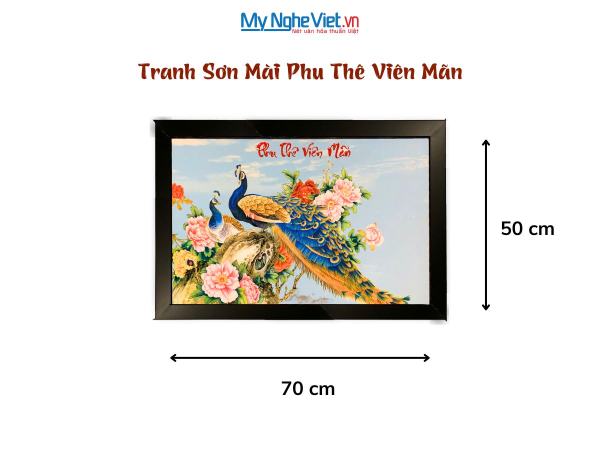 Tranh sơn mài Phu Thê Viên Mãn TSM46K2