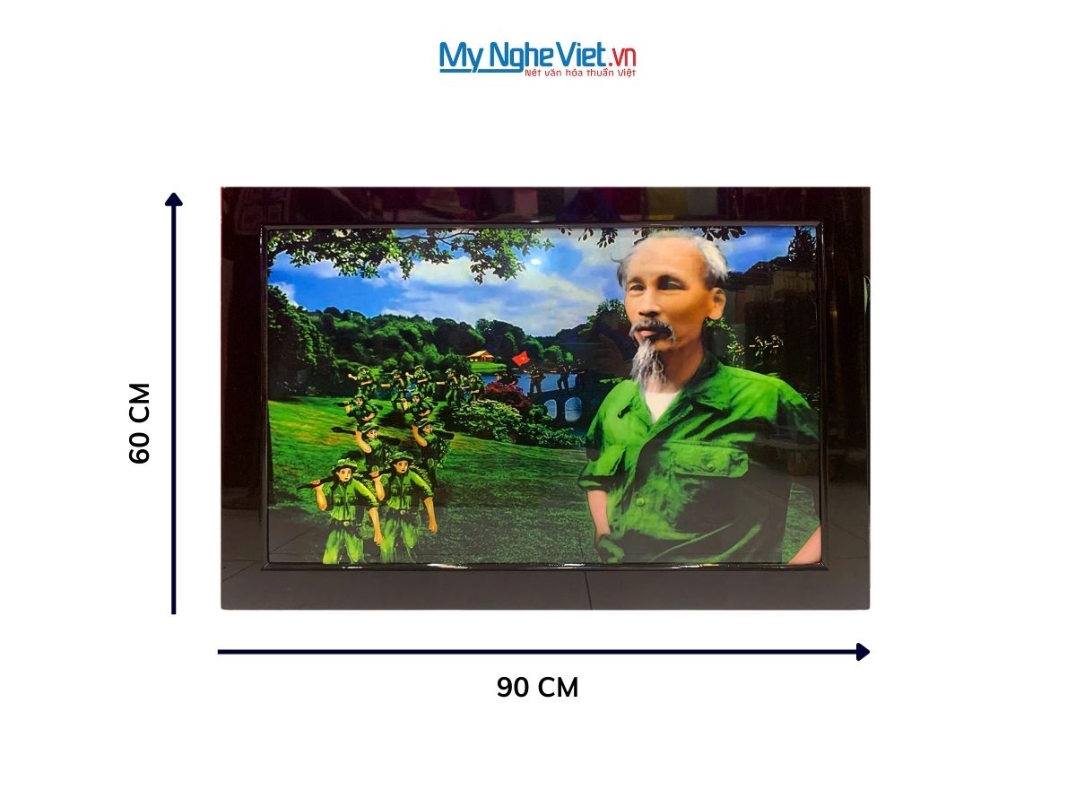 Tranh Sơn Mài Bác Hồ Hành Quân MNV-TSM6910-1