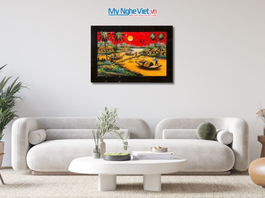 Tranh sơn mài đồng quê đủ mẫu 40x60cm KSM 50x70cm TSM46KSM-01