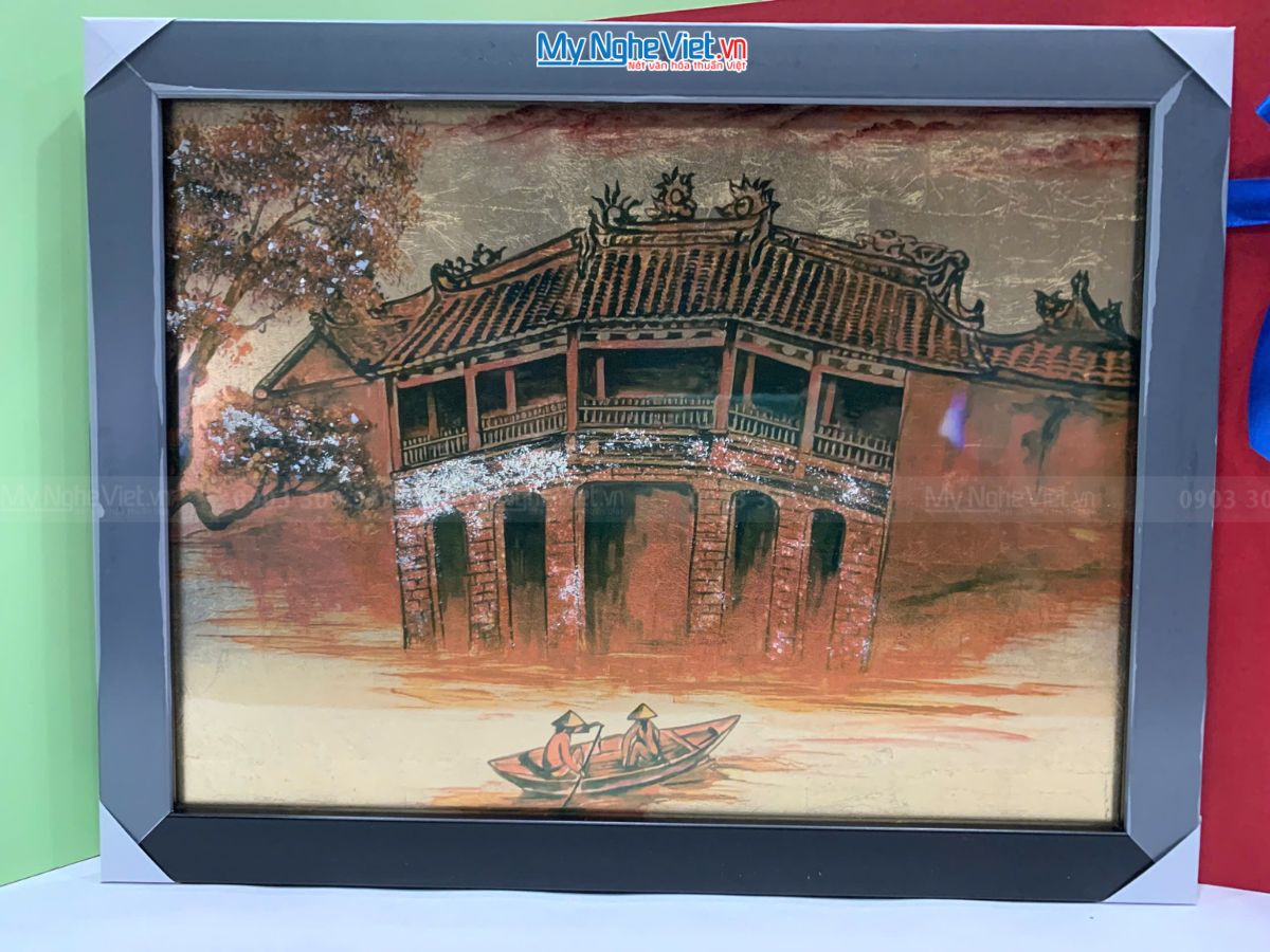 Tranh Sơn Mài Dát Vàng Chùa Cầu 30x40cm TSM3545-2.0