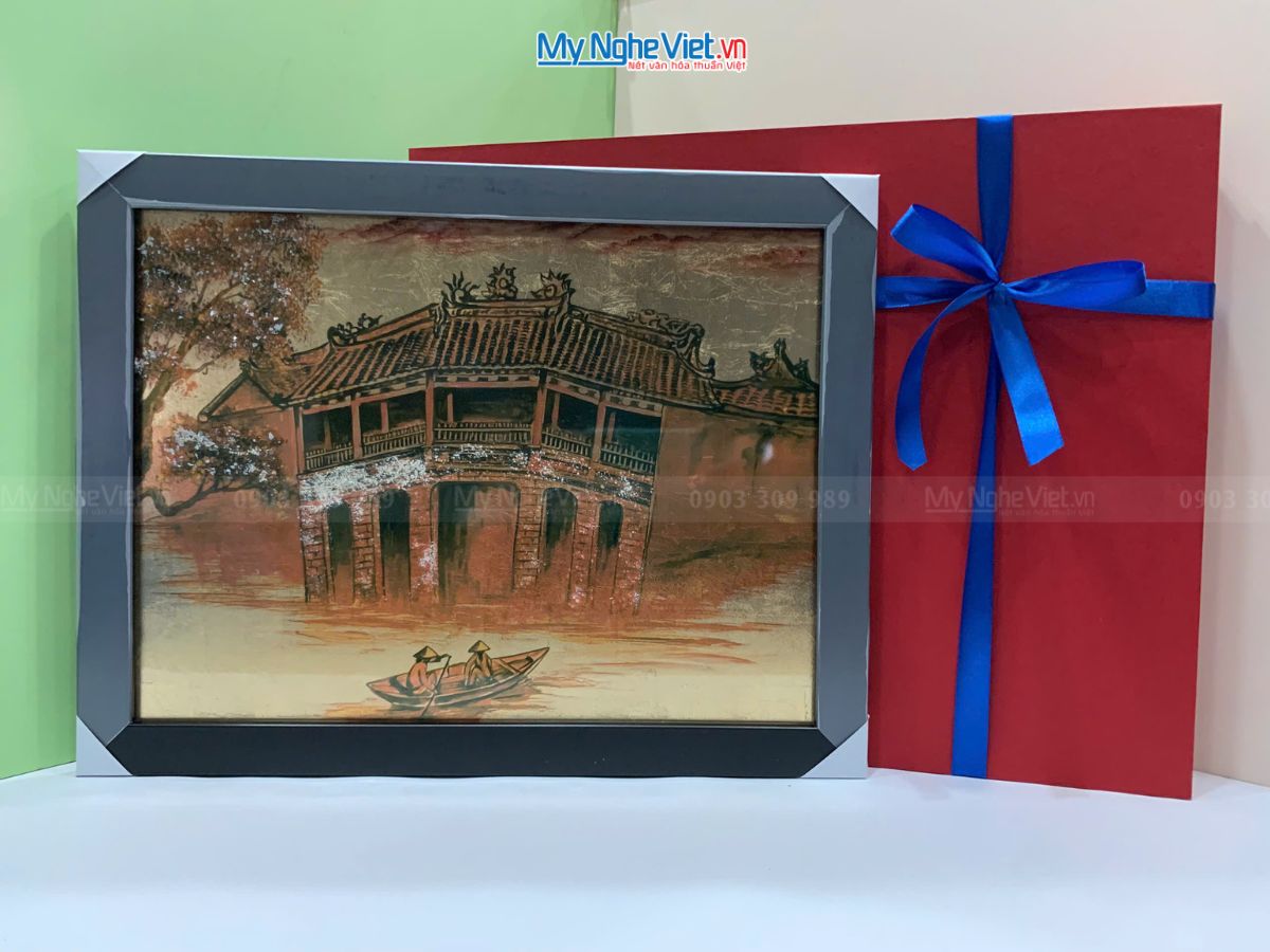 Tranh Sơn Mài Dát Vàng Chùa Cầu 30x40cm TSM3545-2.0