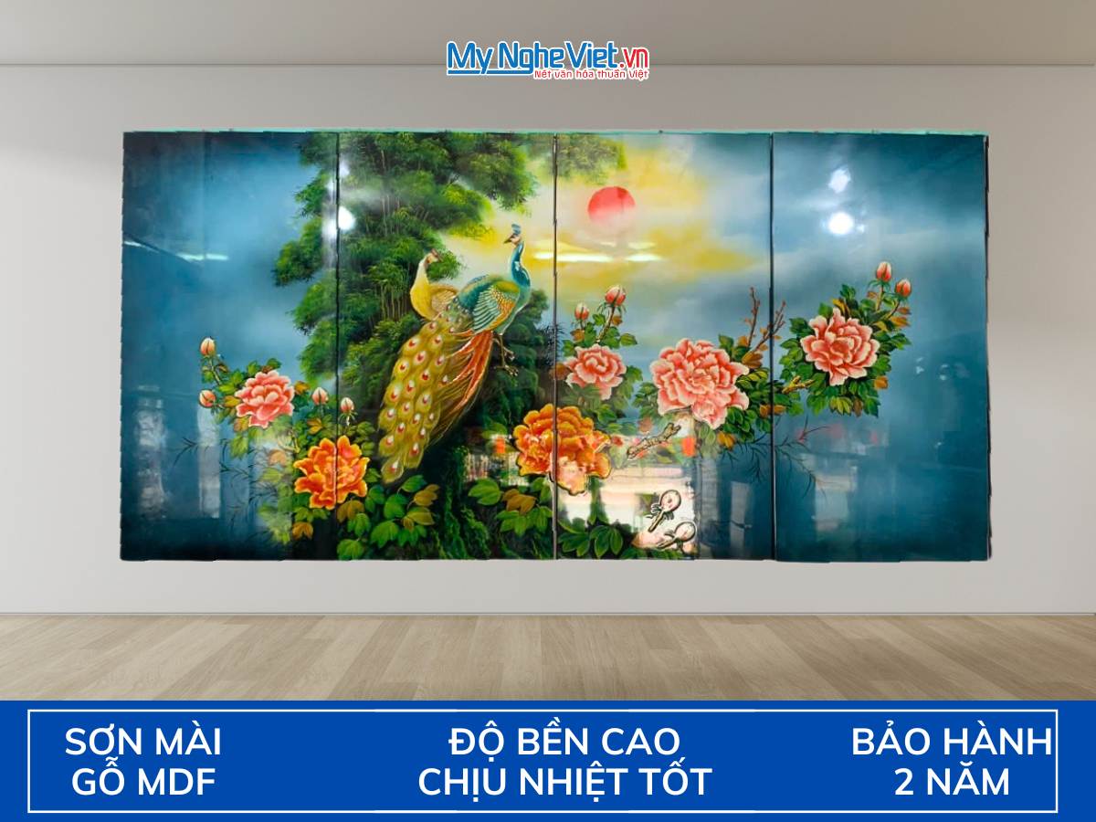 Bộ Tranh Sơn Mài Công Hồng Vẽ