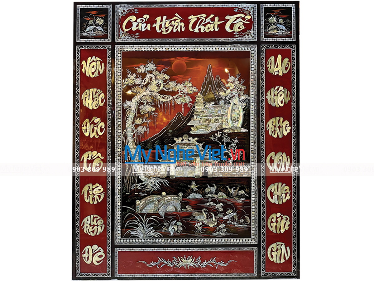 Liễn Thờ Cửu Huyền Thất Tổ Cao Cấp Cẩn Ốc 1.2x1.4m