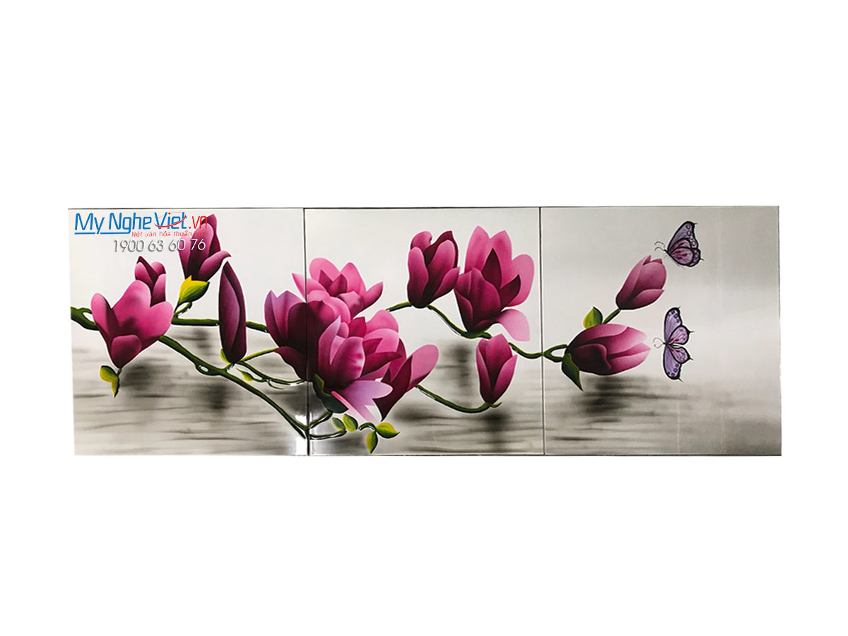 Tranh Bộ 3 vẽ hoa ngọc lan 40x40(cm) MNV-TSMHD03