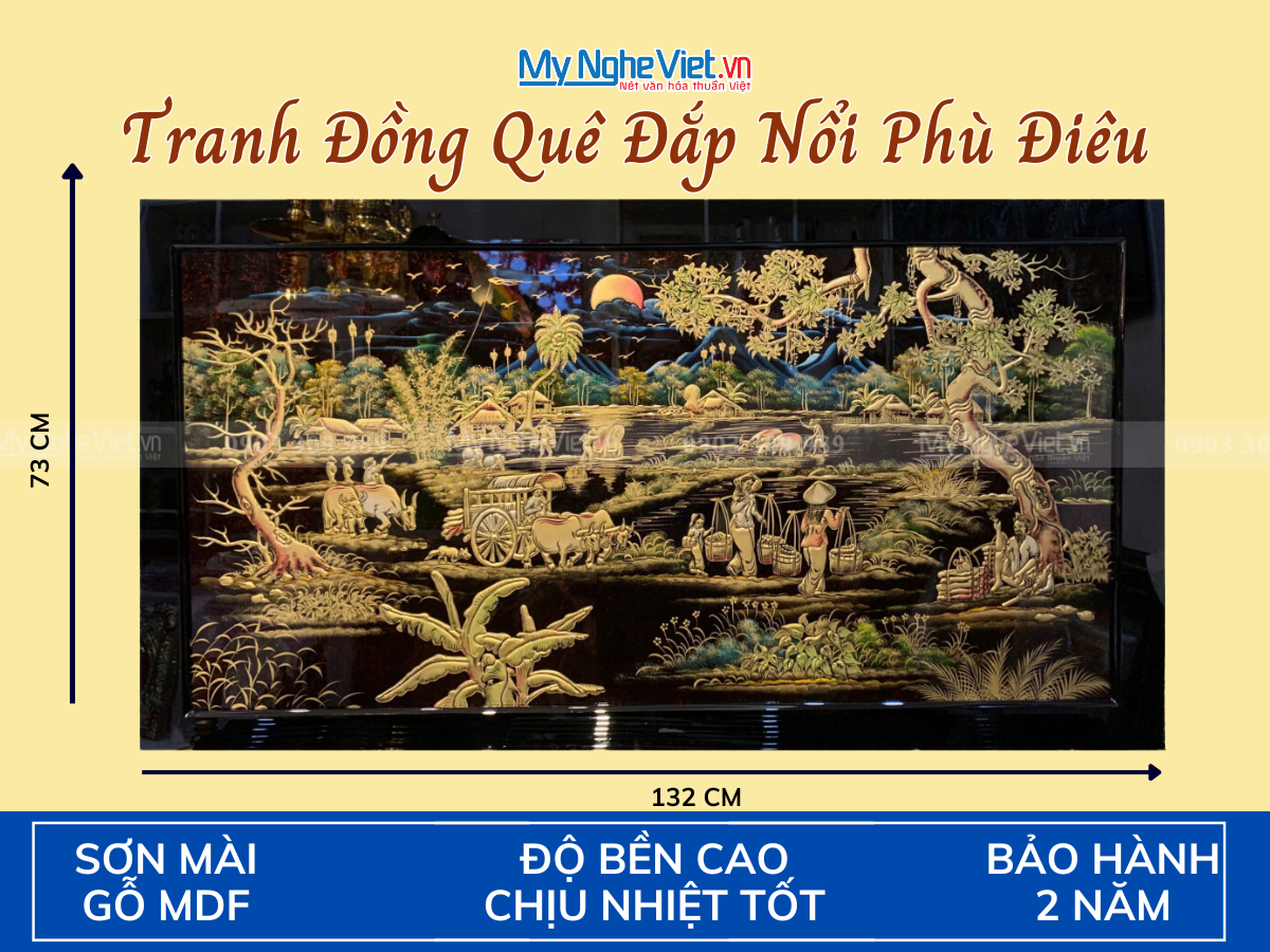 Tranh sơn mài Tùng Hạc Diên Niên  MNV-TS713-1