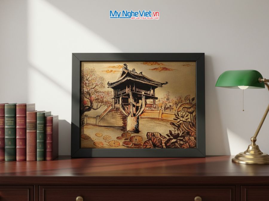 Tranh Sơn Mài Vẽ Chùa Một Cột TSM3545-1.7