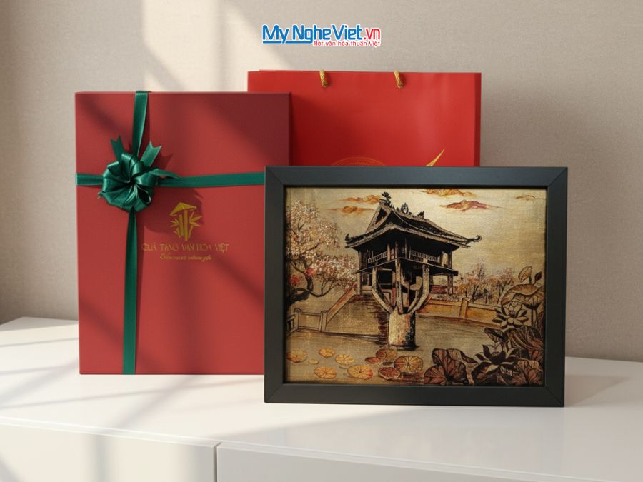 Tranh Sơn Mài Vẽ Chùa Một Cột TSM3545-1.7