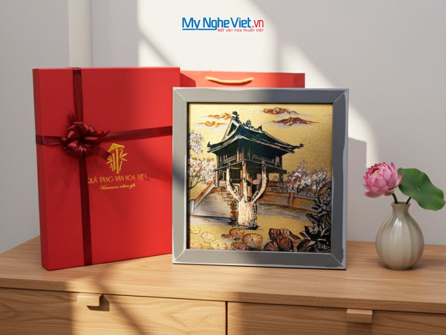 Tranh Sơn Mài Vẽ Chùa Một Cột MNVTBL007