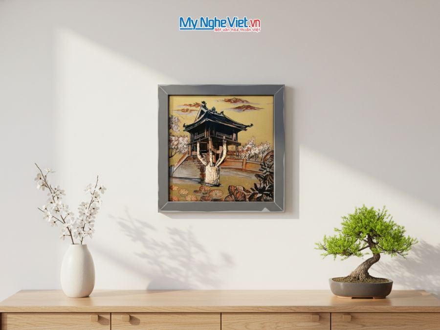 Tranh Sơn Mài Vẽ Chùa Một Cột MNVTBL007