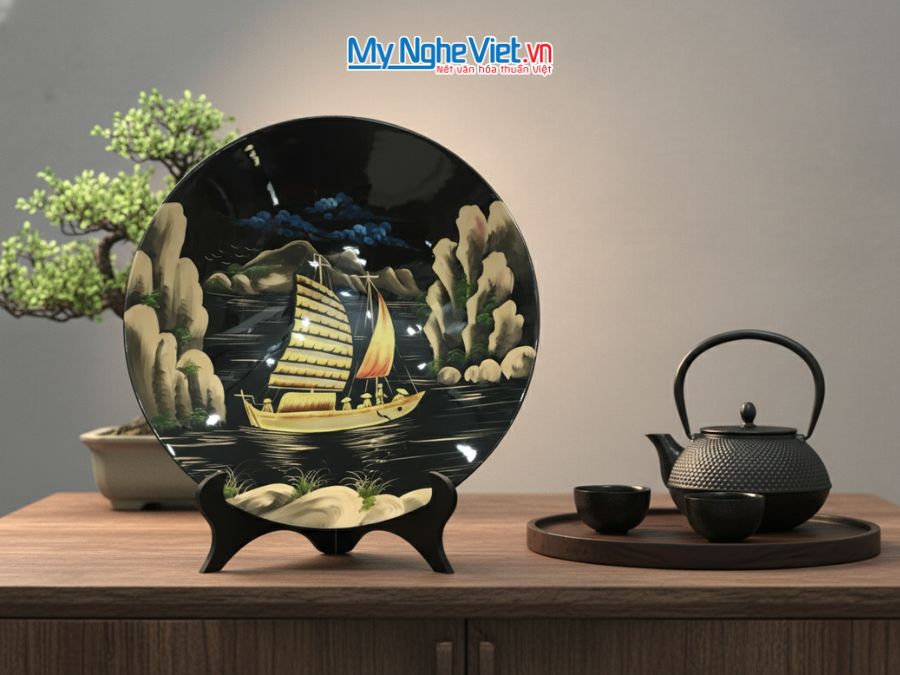  Tranh đĩa thuận buồm xuôi gió đắp nổi MNV-TD459