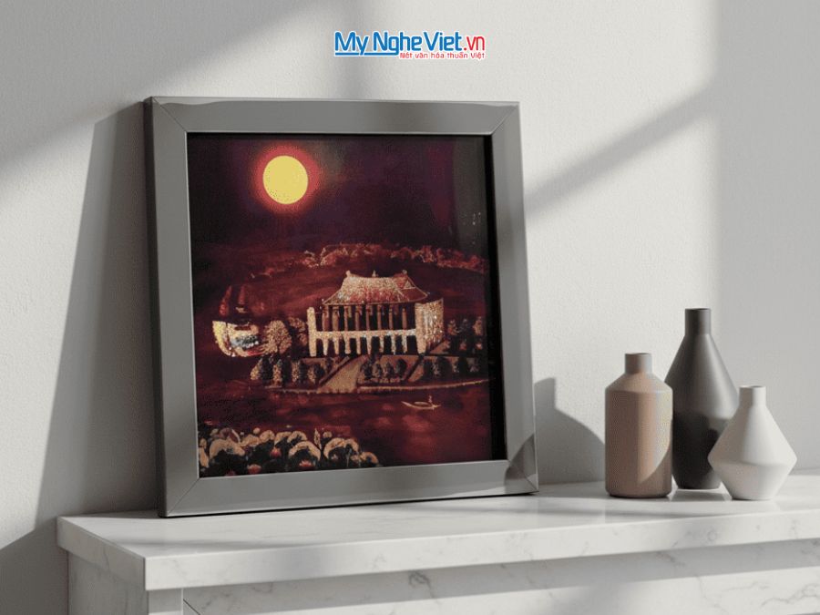 Tranh Sơn Mài Vẽ Bến Nhà Rồng MNVTBL009